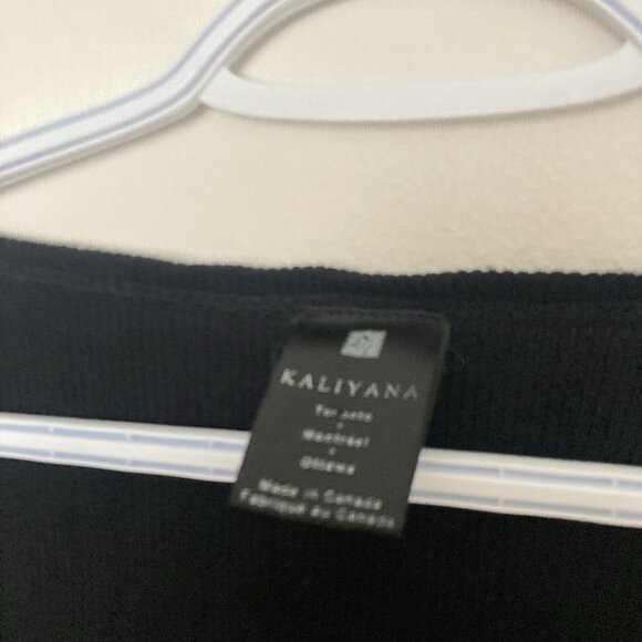 Kaliyana Black Cardigan Single Button Ribbed Wide Sleeve Size M - Picture 4 of 6